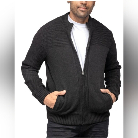 XRAY Jeans Color Blocked Full Zip High Neck Sweater Jacket - Picture 4 of 11